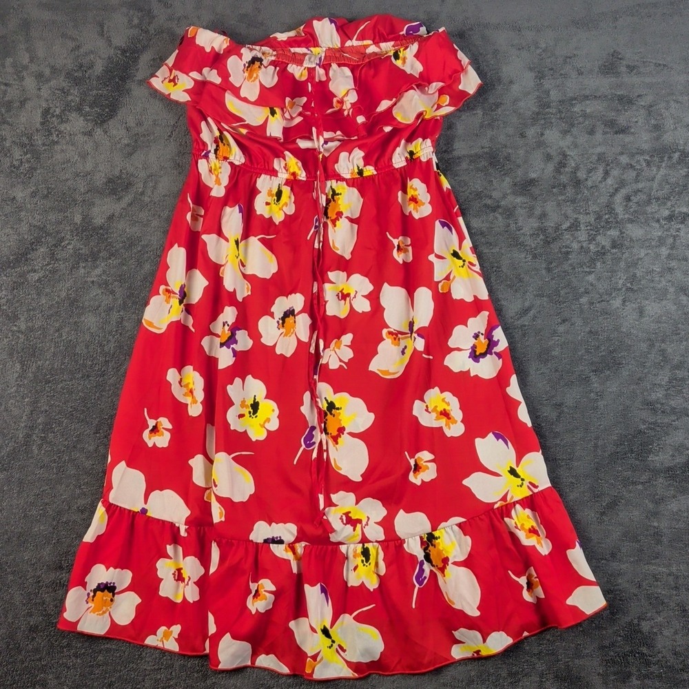 Old Navy Cami Sundress Size L Red Floral Off Shoulder Ruffle
